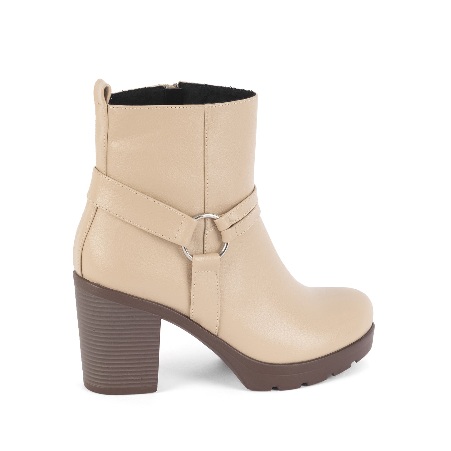 Botin de Tacón Grueso - Ayda 01 Beige