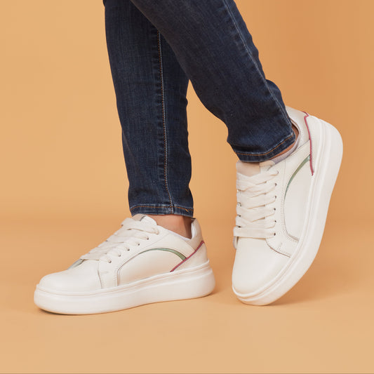 Zapatilla Blanca de Cuero para mujer - Nova
