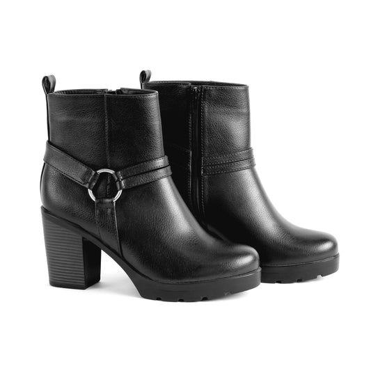 Botin de Tacón Grueso - Ayda 01 Negro