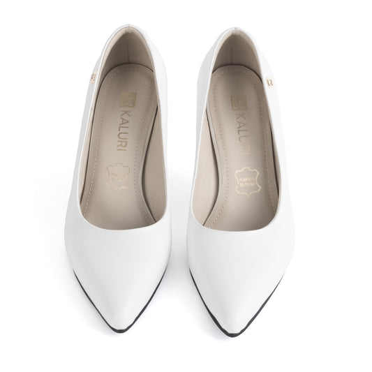 Stiletto Kalu 01 Blanco – Zapato de Cuero