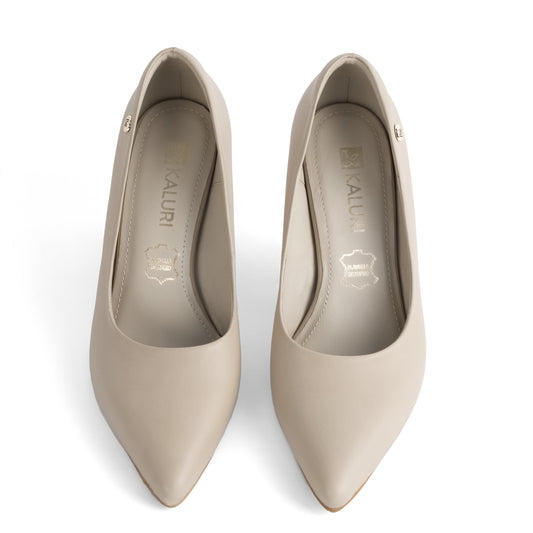 Stiletto Kalu 01 Beige – Zapato de Cuero