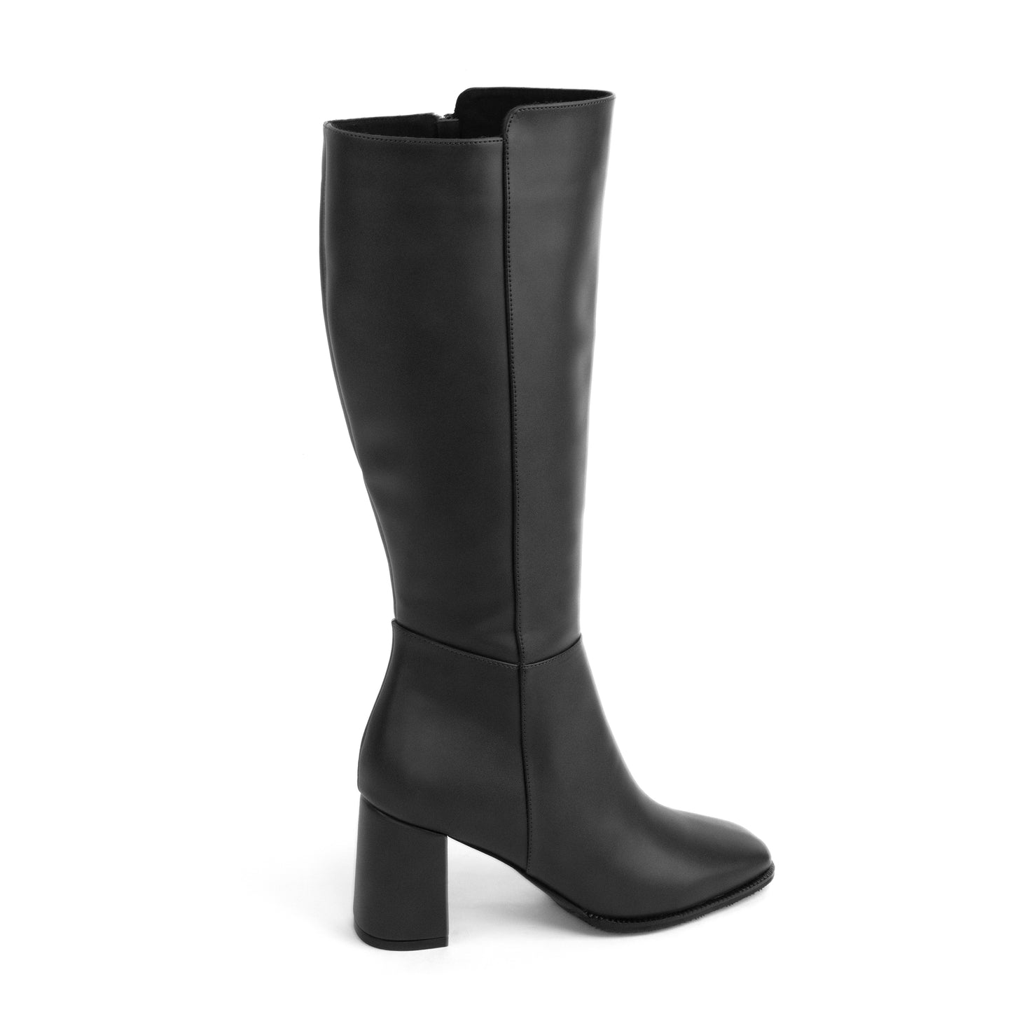 Bota Alta Punta Cuadrada para Mujer – Tara 01 Negro
