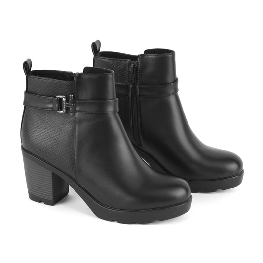Botin de Tacón Grueso - Zayda 01 Negro