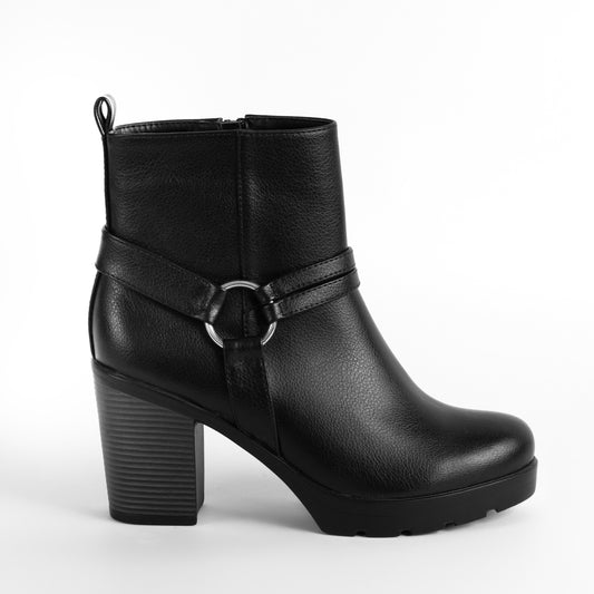 Botin de Tacón Grueso - Ayda 01 Negro