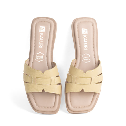 Sandalia Elegante de Mujer - Carezza Mantequilla