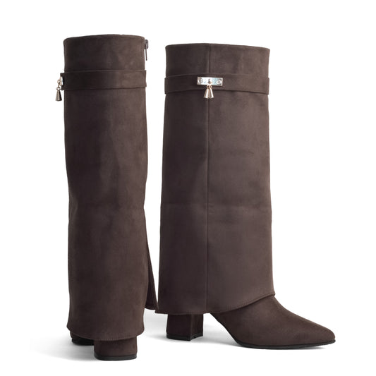 Bota Alta para Mujer – Shark Gamuza Marrón