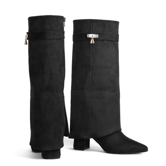 Bota Alta para Mujer – Shark Gamuza Negro