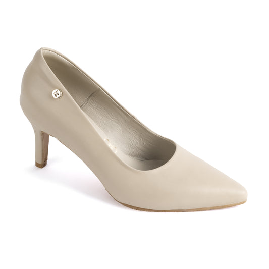 Stiletto Kalu 01 Beige – Zapato de Cuero
