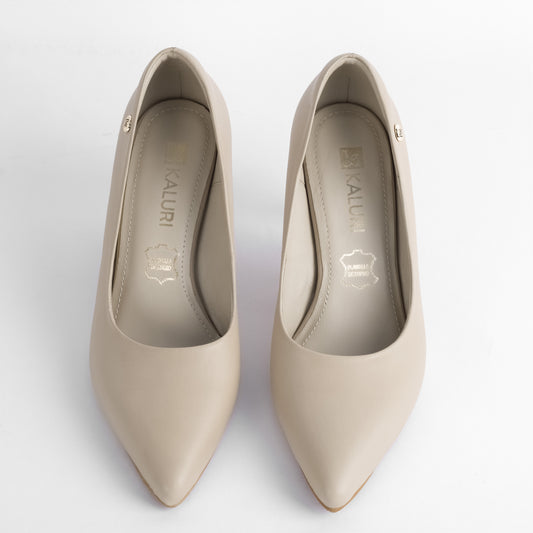 Stiletto Kalu 01 Beige – Zapato de Cuero