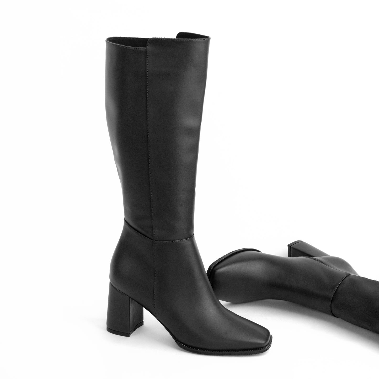 Bota Alta Punta Cuadrada para Mujer –  Tara 01 Negro