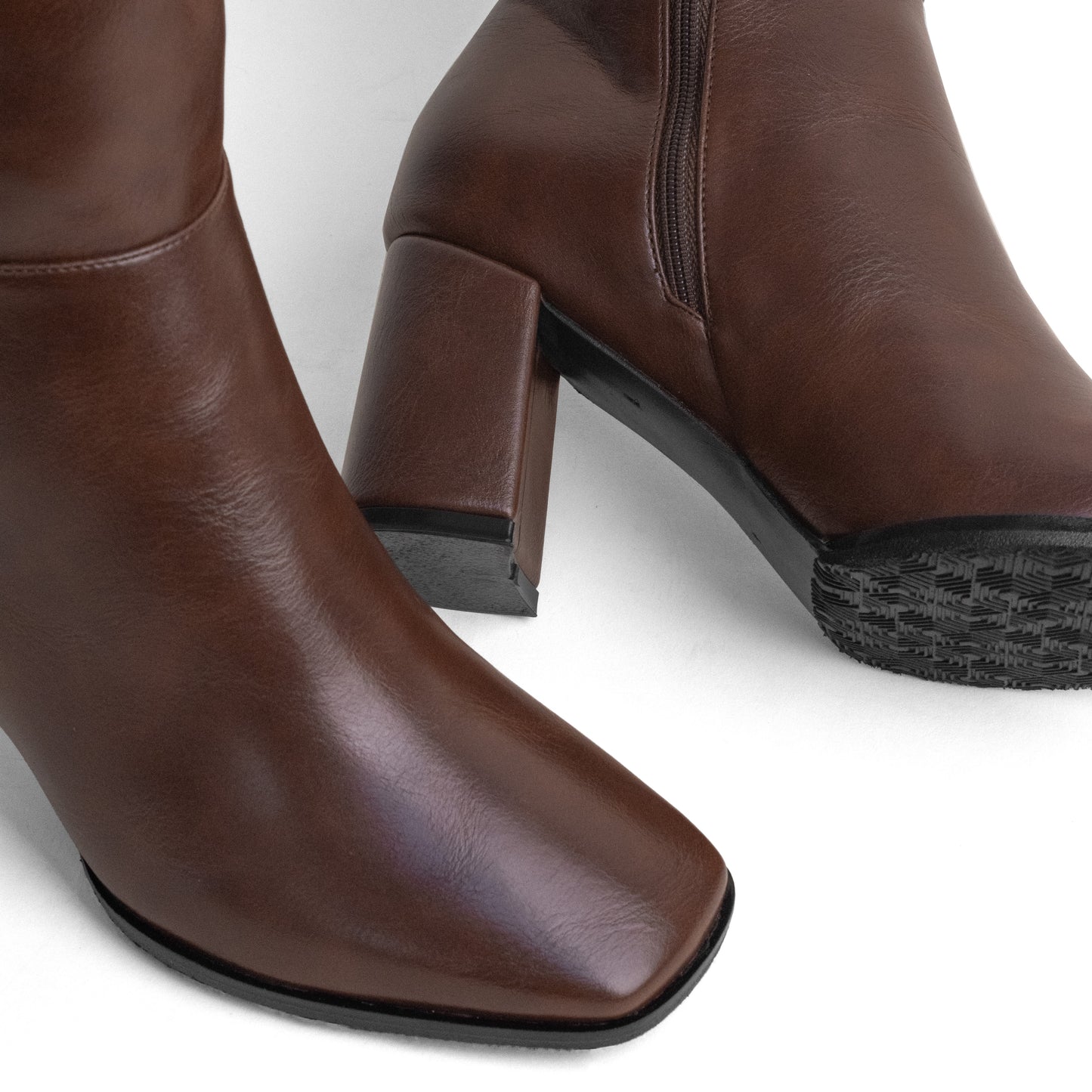 Women's Square Toe High Boot – Tara 01 Chocolate