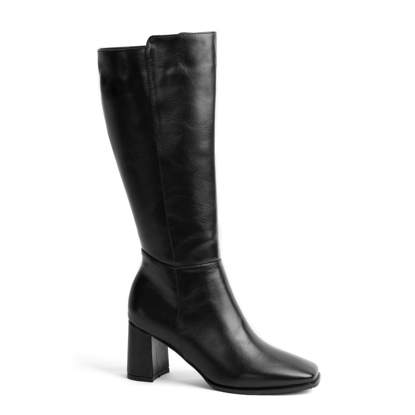 Women's Square Toe High Boot – Tara 01 Black