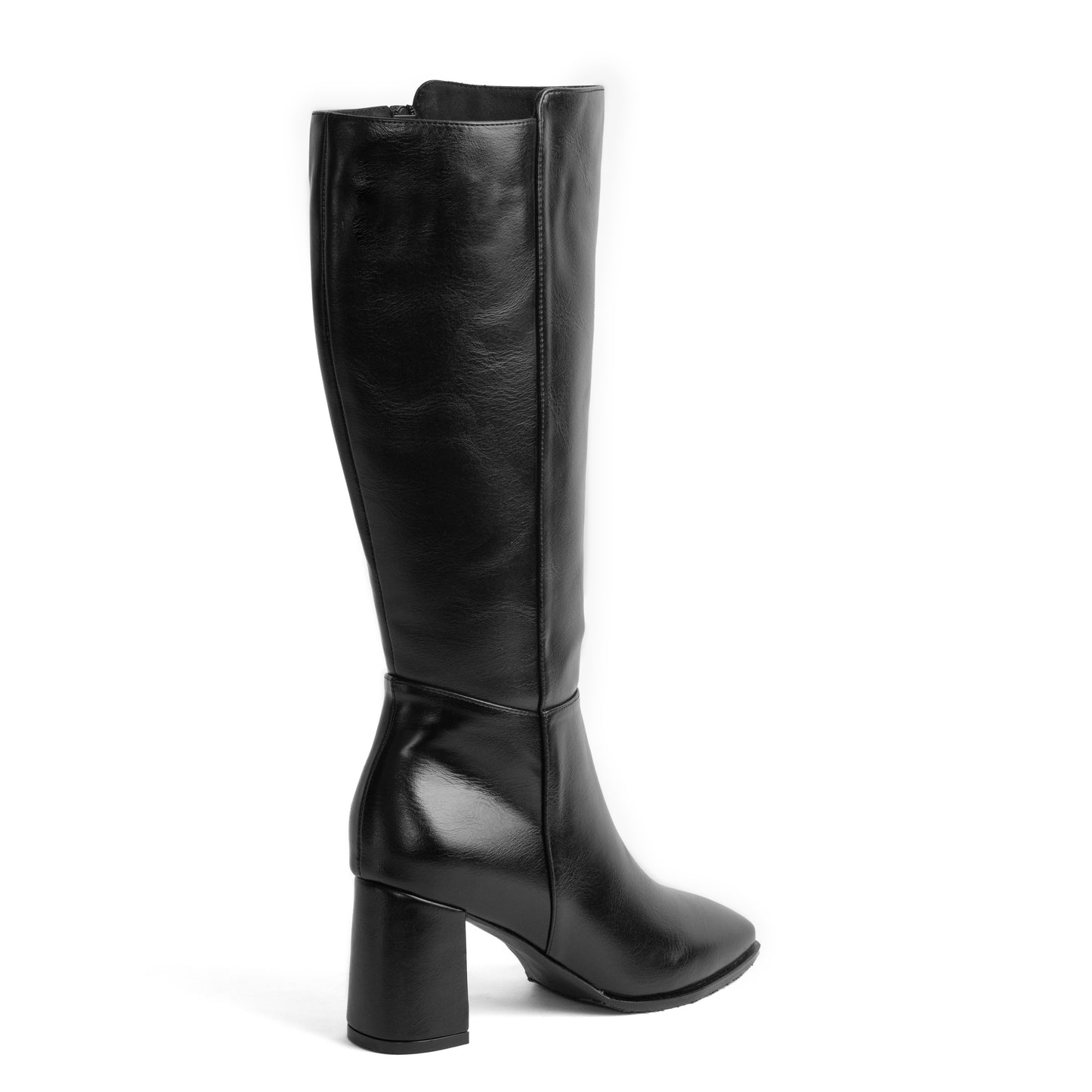 Women's Square Toe High Boot – Tara 01 Black