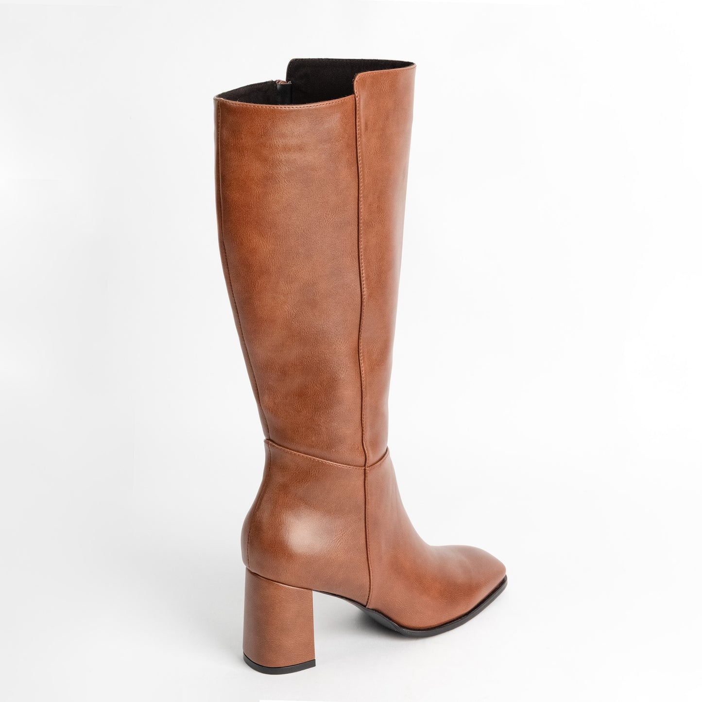Bota Alta Punta Cuadrada para Mujer –  Tara 01 Caramelo