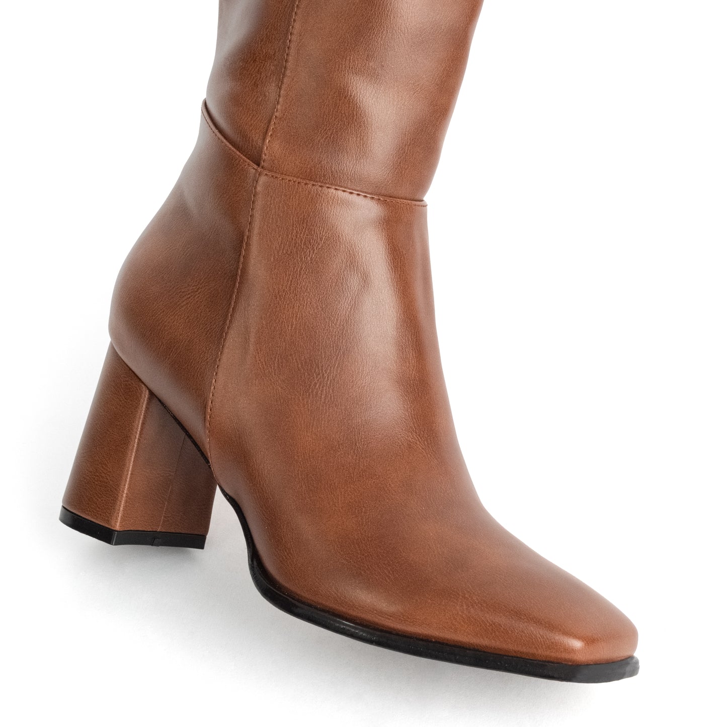 Bota Alta Punta Cuadrada para Mujer –  Tara 01 Caramelo