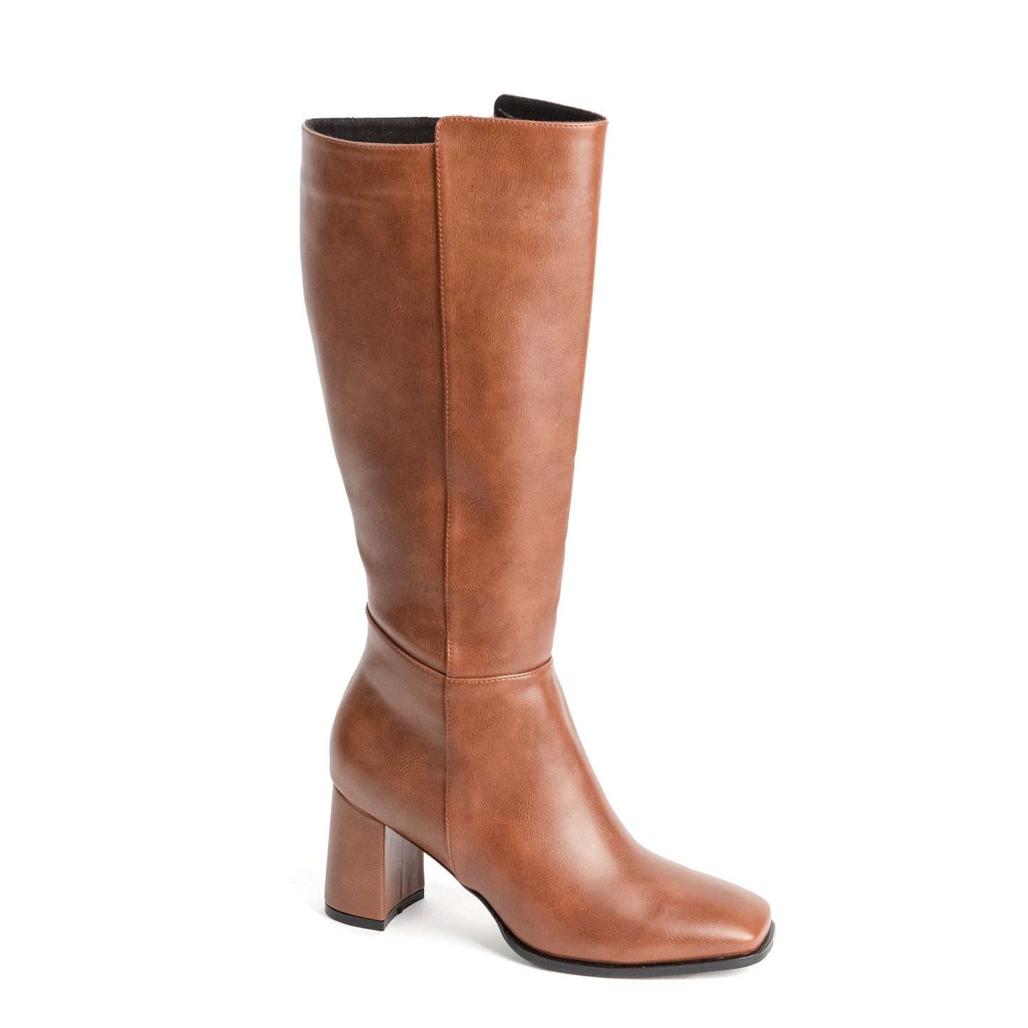 Bota Alta Punta Cuadrada para Mujer –  Tara 01 Caramelo