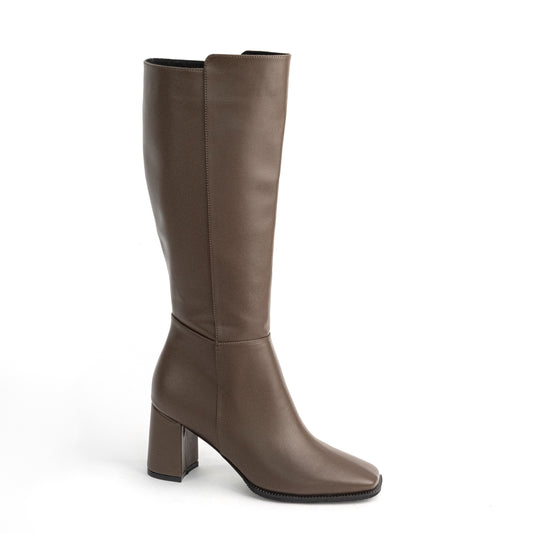 Bota Alta Punta Cuadrada para Mujer –  Tara 01 Chocolate