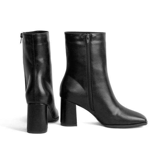 Botín Punta Cuadrada para Mujer –  Tara 03 Negro