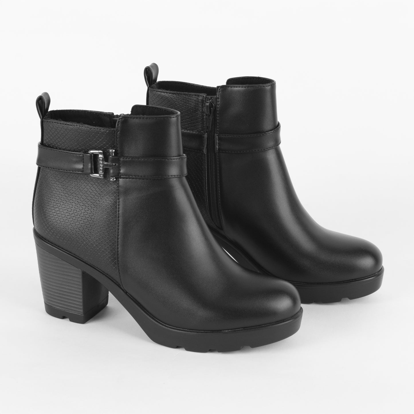 Botin de Tacón Grueso - Zayda 01 Negro