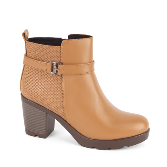 Botin de Tacón Grueso - Zayda 01 Camel